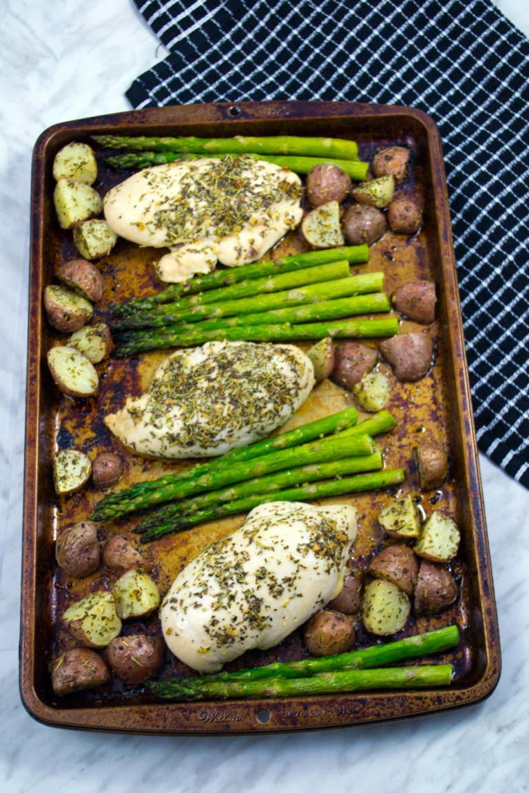 Roasted Garlic Herb Chicken Sheet Pan Dinner with Asparagus and ...