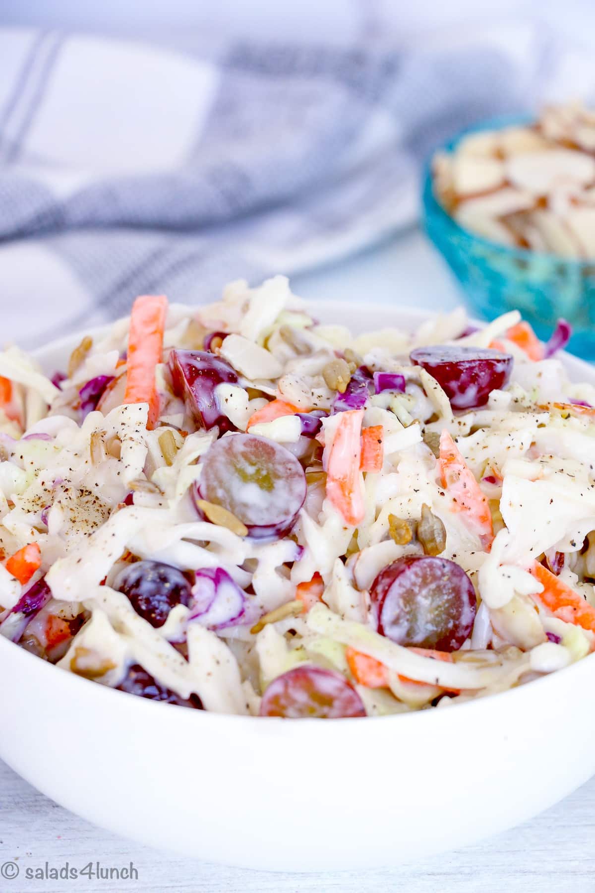 Best Ever Creamy Coleslaw Recipe with Grapes | Salads for Lunch