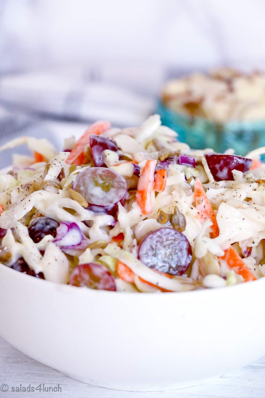 Best Ever Creamy Coleslaw Recipe with Grapes » Salads for Lunch