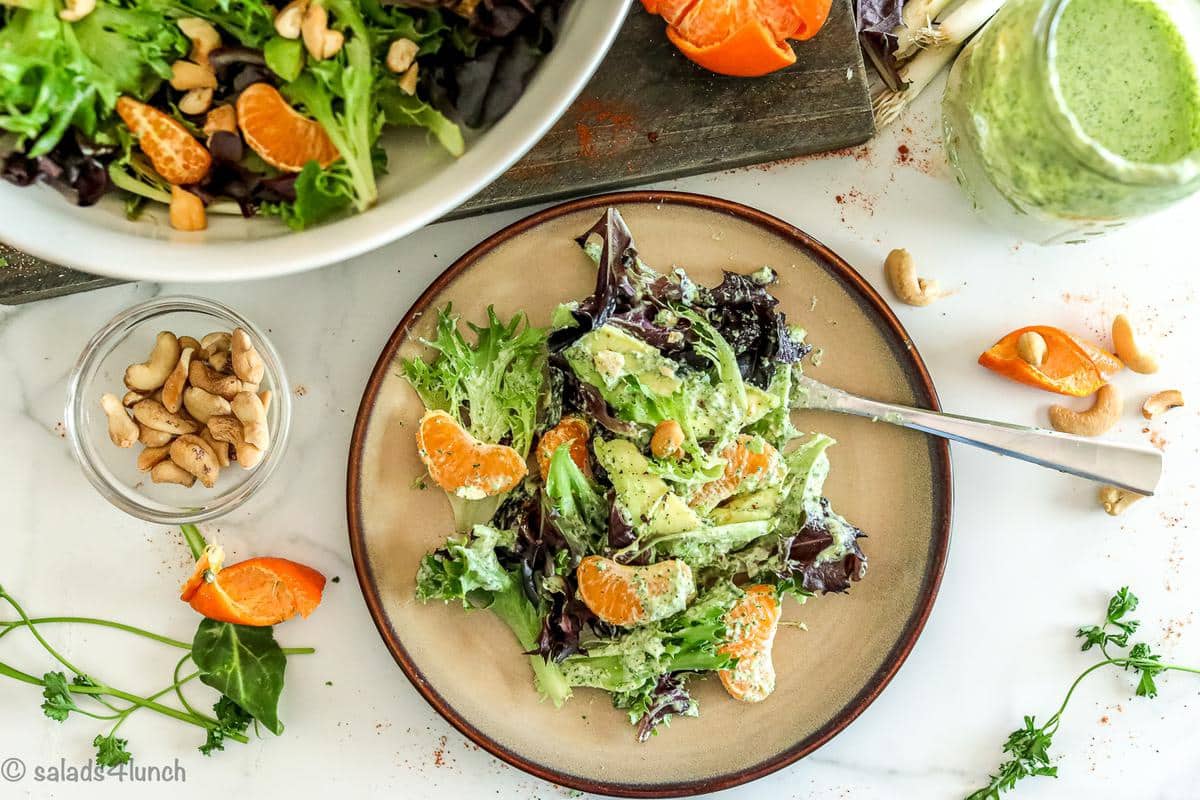 Spring Salad with Green Goddess Dressing - Nourished By Nutrition