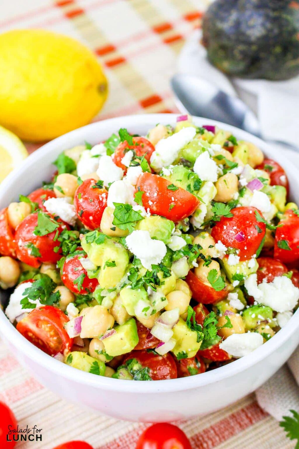 Chickpea Avocado Salad With Light Lemon Dressing - Salads For Lunch