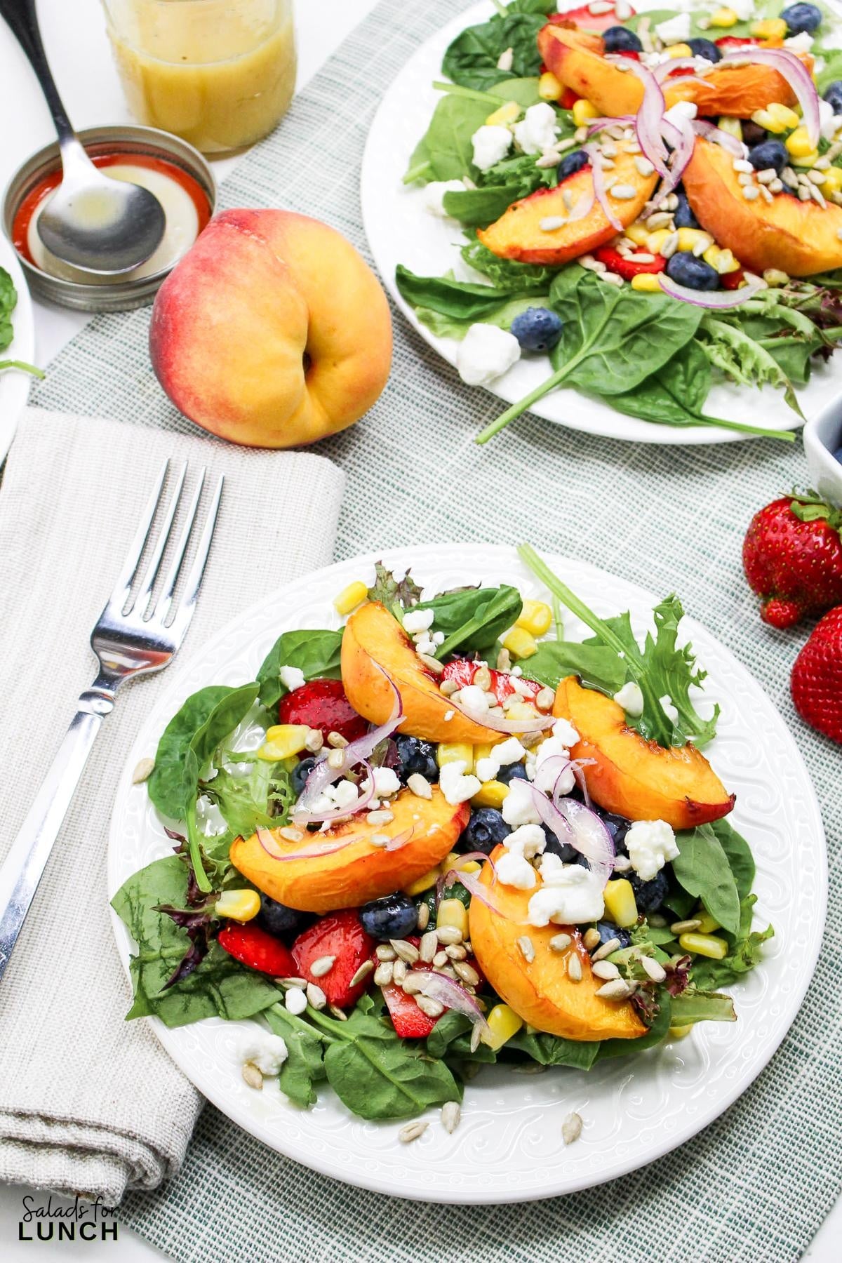 Peach Berry Salad Recipe 11 - A Peach Berry Salad that’s perfect for a healthy lunch or dinner, bursting with fresh flavors and wholesome ingredients. It's not only easy to make but also incredibly versatile. Serve it up with some grilled chicken, shrimp, or steak to make it a hearty meal that everyone will love. So, the next time you’re looking for a refreshing, colorful, and nutritious salad, give this recipe a try. Trust me, your taste buds will thank you!